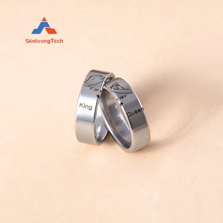 Stainless steel engraved couple ring